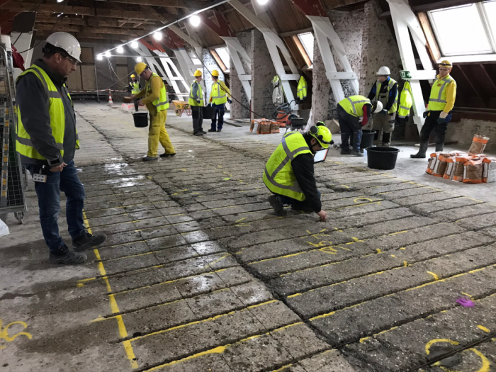 Burgy Bouwbedrijf Restauratie C30-gebouw Shell Den Haag herstel betonnen vloer